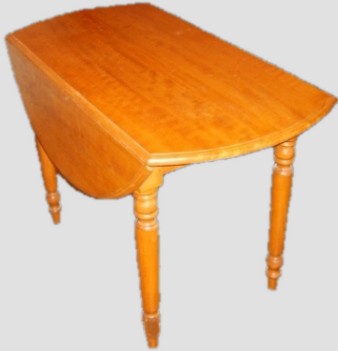 Round drop-leaf table